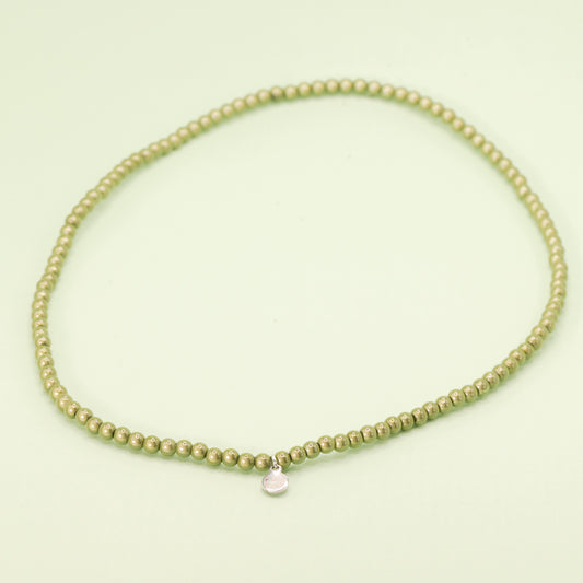 Lime Green Necklace Small Bead (4mm)