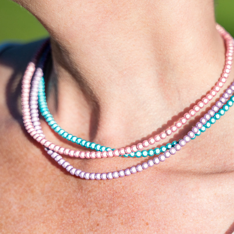 Bamboo Coral Rainbow Bead Necklace – Karen M Designs